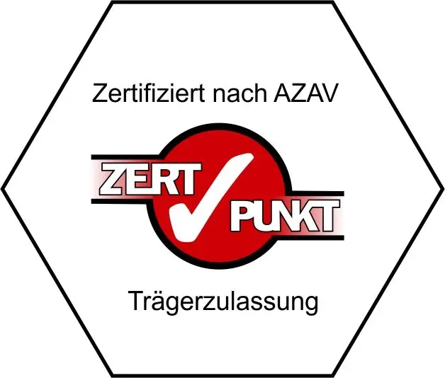 Logo der AZAV Trägerzulassung.